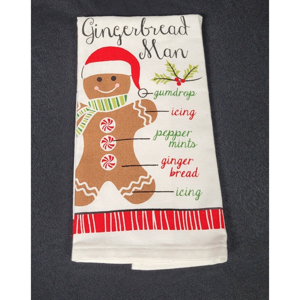 Gingerbread Man Diagram Kitchen Hand Towel (Ritz)